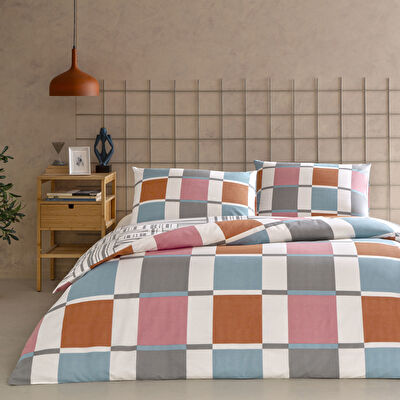 Taç Loxa Ranforce Tek Kişilik Nevresim Takımı Turuncu