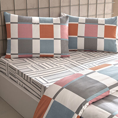 Taç Loxa Ranforce Tek Kişilik Nevresim Takımı Turuncu