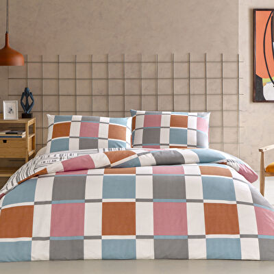 Taç Loxa Ranforce Tek Kişilik Nevresim Takımı Turuncu