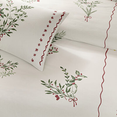 Taç Mistovia Glow Ranforce Çift Kişilik Nevresim Takımı Beyaz