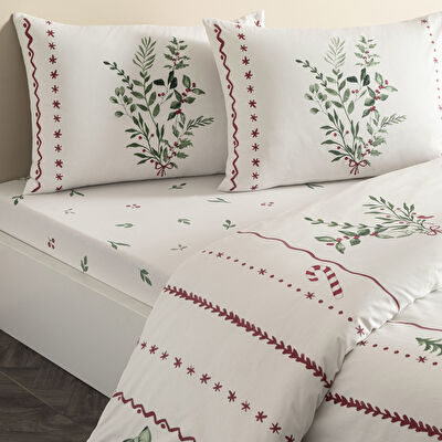 Taç Mistovia Glow Ranforce Çift Kişilik Nevresim Takımı Beyaz