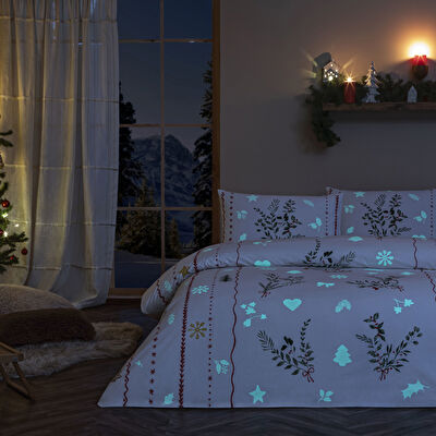 Taç Mistovia Glow Ranforce Çift Kişilik Nevresim Takımı Beyaz