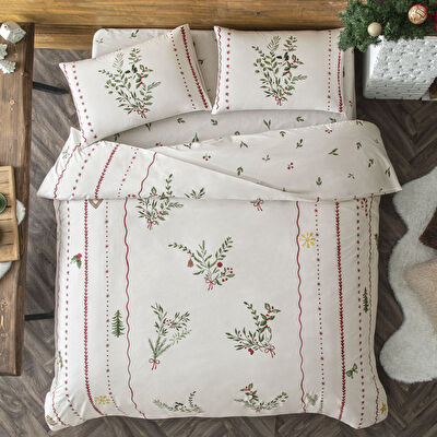 Taç Mistovia Glow Ranforce Çift Kişilik Nevresim Takımı Beyaz