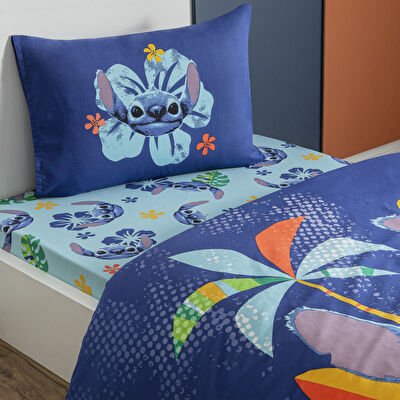 Taç Lisanslı Disney Stitch Aloha Tek Kişilik Pamuk Nevresim Takımı 100