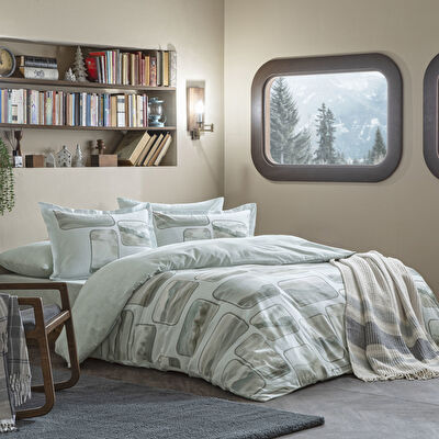 Taç Butik Lune Pamuk 2'li Yastık Kılıfı Seti Mavi