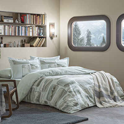 Taç Butik Lune Pamuk 2'li Yastık Kılıfı Seti Mavi