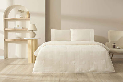 Taç Jakar Alvora Tek Kişilik Pike Takımı Ekru