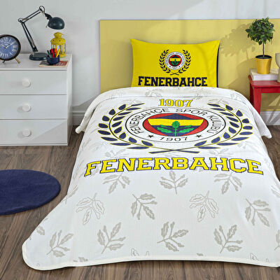 Taç Lisanslı Fenerbahçe Palamut Tek Kişilik Pamuk Pike Takımı