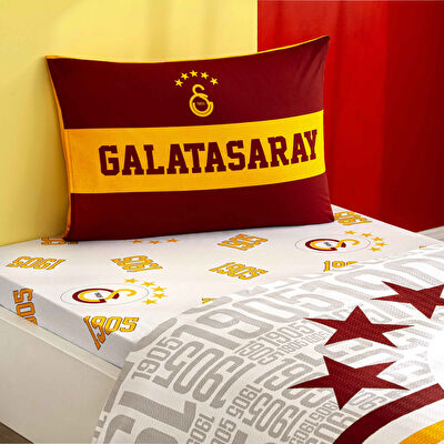 Taç Lisanslı Galatasaray 5 Yıldız Logo Tek Kişilik Pamuk Pike Takımı