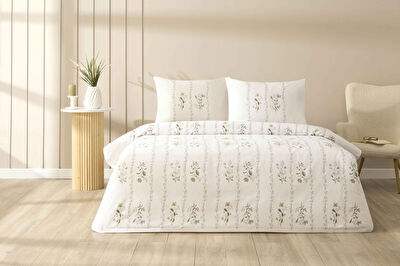 Taç Baskılı Soria Çift Kişilik Pike Takımı Yeşil