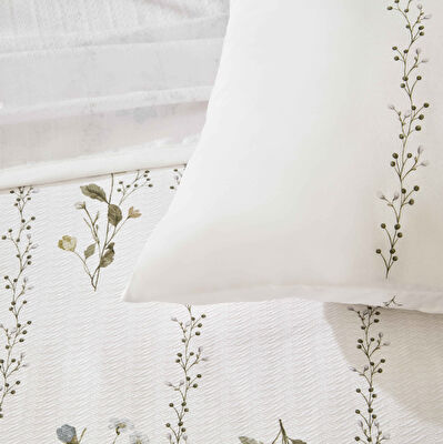 Taç Baskılı Soria Çift Kişilik Pike Takımı Yeşil