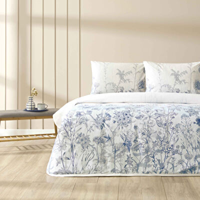 Taç Baskılı Seraphine Çift Kişilik Pike Takımı Gri