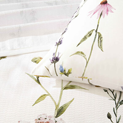 Taç Baskılı Veliora Çift Kişilik Pike Takımı Pembe