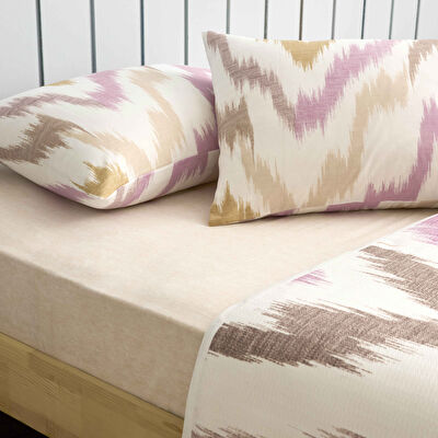 Taç Baskılı Avenya Çift Kişilik Pike Takımı Pembe