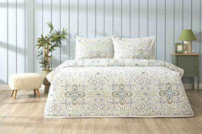 Taç Baskılı Mireva Çift Kişilik Pike Takımı Yeşil