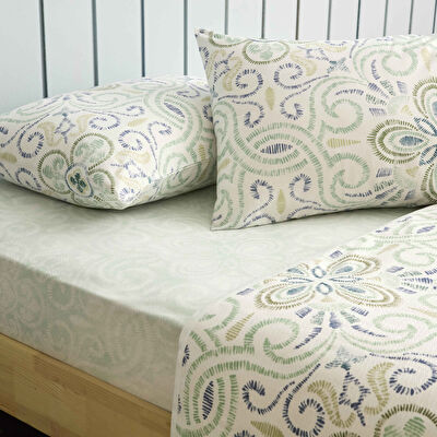 Taç Baskılı Mireva Çift Kişilik Pike Takımı Yeşil