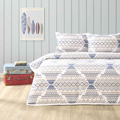 Taç Baskılı Zariel Çift Kişilik Pike Takımı Gri