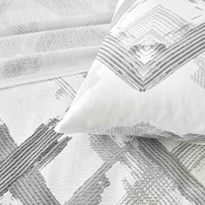 Taç Baskılı Liriel Çift Kişilik Pike Takımı Antrasit