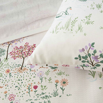 Taç Baskılı Sorien Queen Size Pike Takımı Yeşil