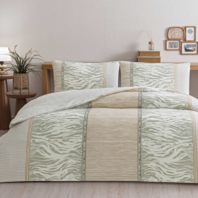 Taç Corin Ranforce Çift Kişilik Nevresim Takımı Vizon