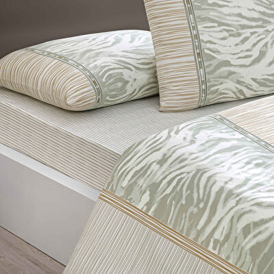 Taç Corin Ranforce Çift Kişilik Nevresim Takımı Vizon