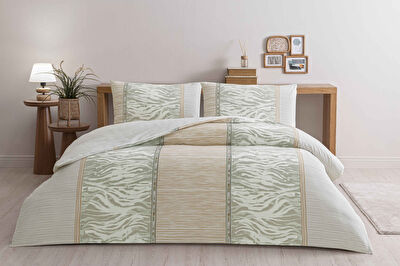 Taç Corin Ranforce Çift Kişilik Nevresim Takımı Vizon