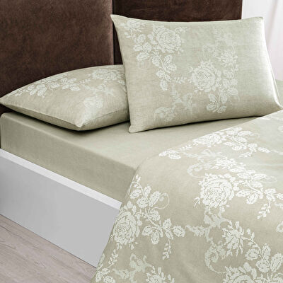 Taç Rilen Ranforce Tek Kişilik Nevresim Takımı Taş