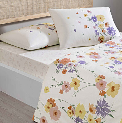 Taç Valoria Ranforce Çift Kişilik Nevresim Takımı Turuncu