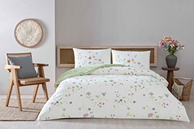 Taç Lorinda Ranforce Tek Kişilik Nevresim Takımı Yeşil