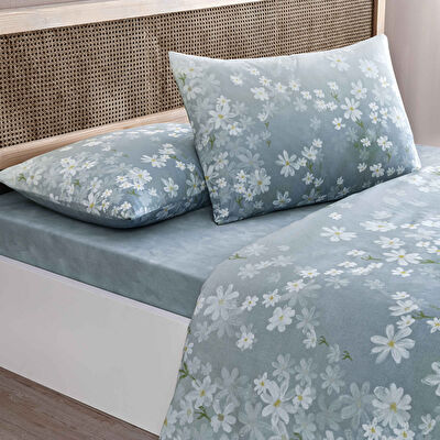 Taç Santa Ranforce Tek Kişilik Nevresim Takımı Mavi