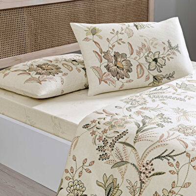 Taç Despina Ranforce Çift Kişilik Nevresim Takımı Beyaz