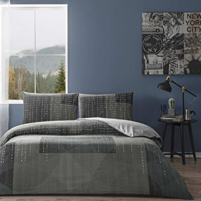 Taç Mirzae Ranforce Tek Kişilik Nevresim Takımı Antrasit