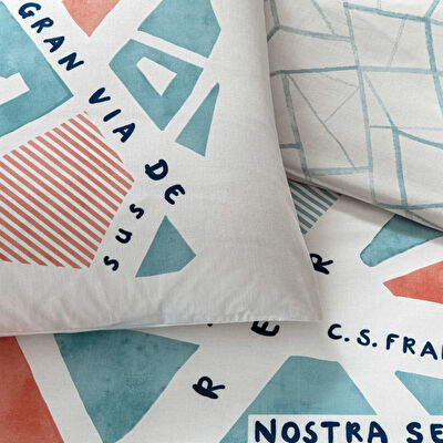 Taç Selby Ranforce Tek Kişilik Nevresim Takımı Mavi