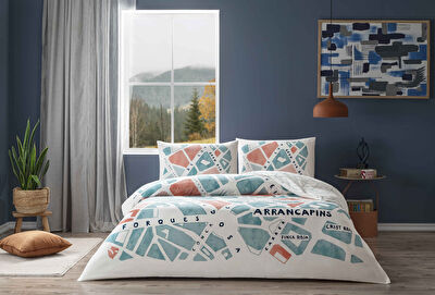 Taç Selby Ranforce Tek Kişilik Nevresim Takımı Mavi