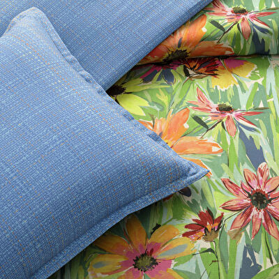 Taç Lureva Seç&Ser Çift Kişilk Lastik Çarşaflı Nevresim Takımı Mavi