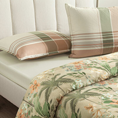 Taç Luneste Pamuk Tek Kişilik Seç&Ser Nevresim Takımı Bej