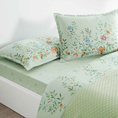 Taç Florielle Çift Kişilik Pikeli Nevresim Takımı Mint
