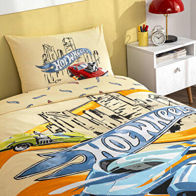 Taç Lisanslı Hot Wheels Winner Pamuk Tek Kişilik Nevresim Takımı