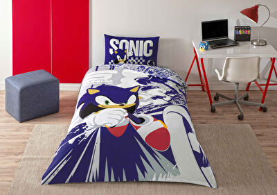 Taç Lisanslı Sonic Run Pamuk Tek Kişilik Nevresim Takımı