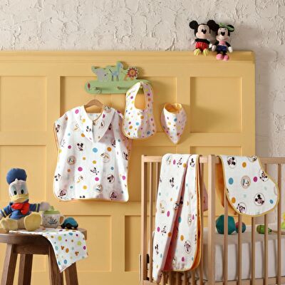 Lisanslı Disney Mickey Pamuk 35x35 cm 3' lü Müslin Ağız Bezi
