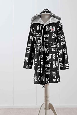 Taç Lisanslı Beşiktaş 1903 6-8 Yaş Çocuk Baskılı Bornoz