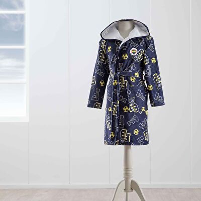 Taç Lisanslı Fenerbahçe 1907 6-8 Yaş Çocuk Baskılı Bornoz