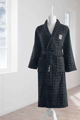 Taç Lisanslı Beşiktaş Jakar Pamuk M Yetişkin Bornoz Siyah