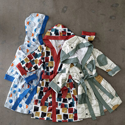 Taç Sanna Pamuk L/XL Genç Bornoz Mavi