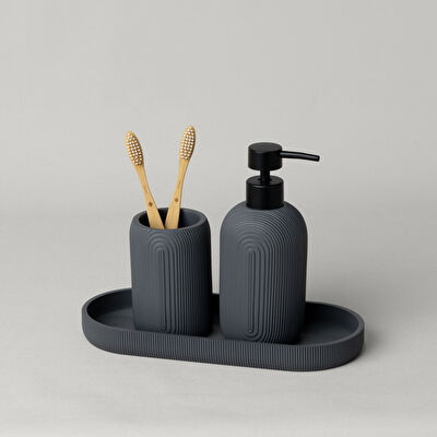 Linens Lızzy 26X11,5X2,5 cm Banyo Tepsisi Antrasit