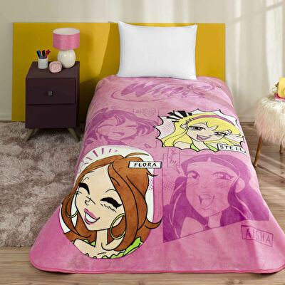 Lisanslı Winx Girl Power Tek Kişilik Battaniye