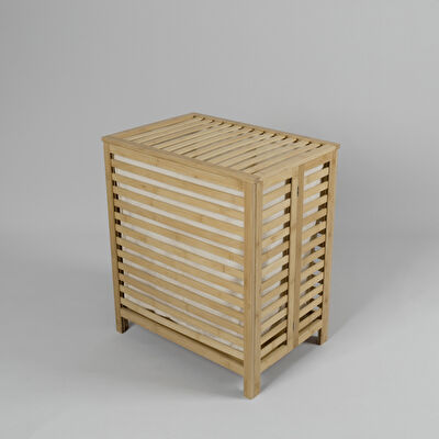 Linens Wooden Ahşap 45X33X60 cm Çamaşır Sepeti Naturel