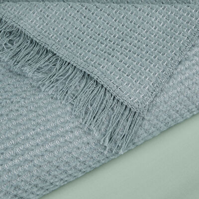 Taç Butik İskandinav Pamuklu Tek Kişilik Battaniye Mint