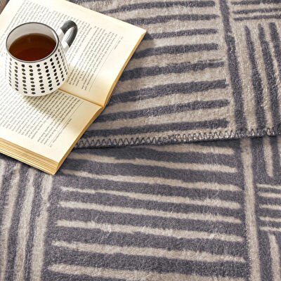 Taç Gable Pamuk Tek Kişilik Battaniye Gri