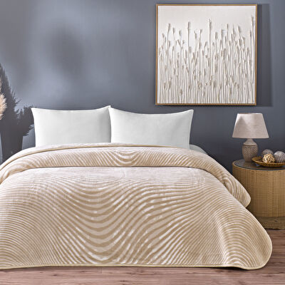 Taç Dune Çift Kişilik Battaniye Bej